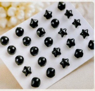 Black Stud Earrings
