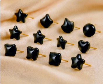 Black Stud Earrings