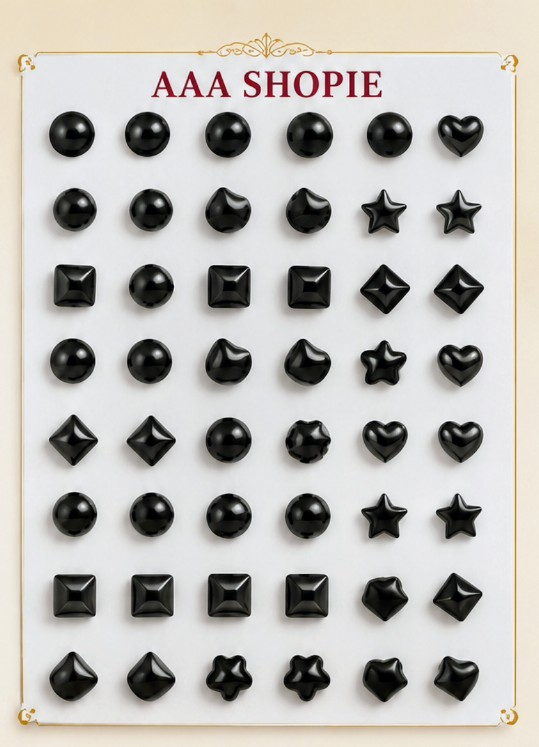 Black Stud Earrings