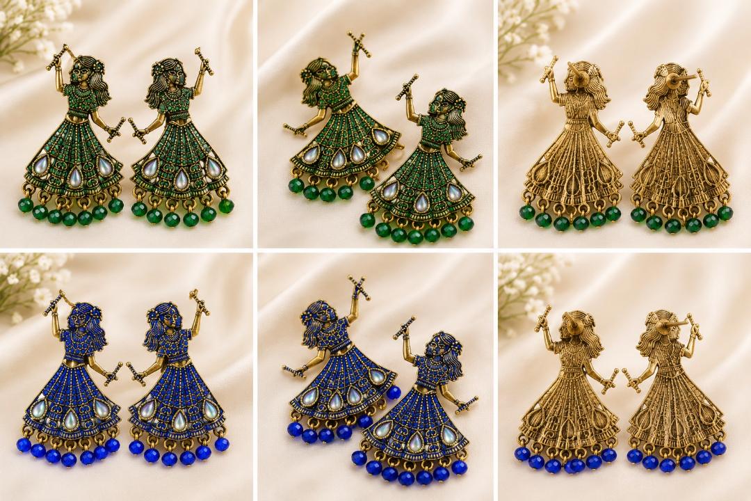 Elegant Garba Dandiya Girl Designer Earrings