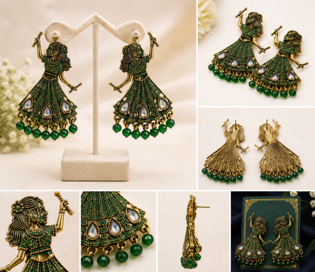Elegant Garba Dandiya Girl Designer Earrings