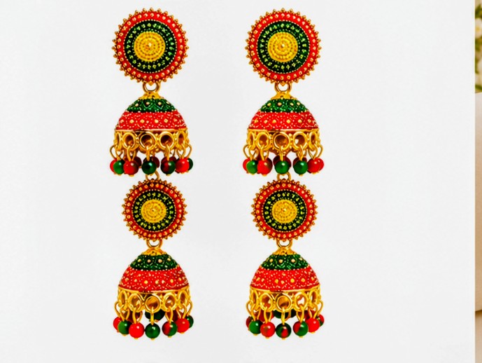 Traditional Multicolor Jhumka Earrings