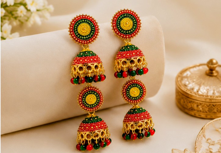 Traditional Multicolor Jhumka Earrings