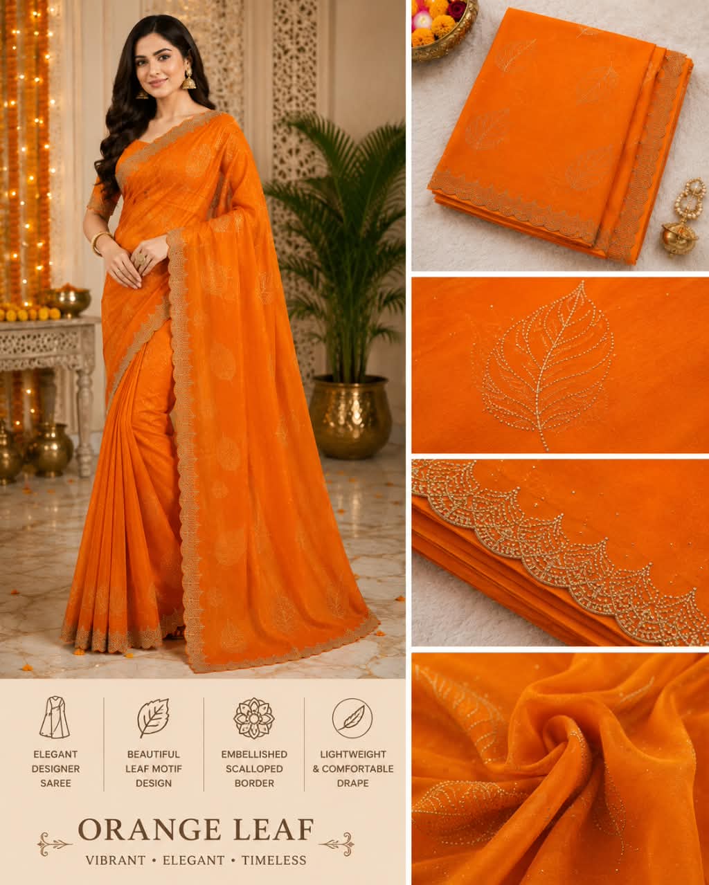 Women’s Embellished Floral Border Saree